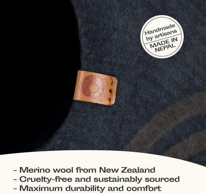 Cat Cave - New Zealand Wool Bed for Indoor Cats (Slate Gray)