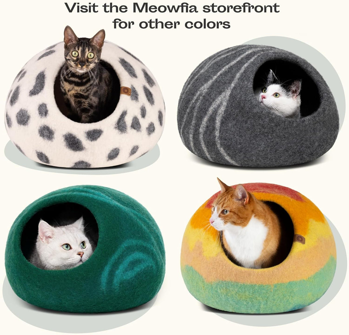 Cat Cave - New Zealand Wool Bed for Indoor Cats (Slate Gray)